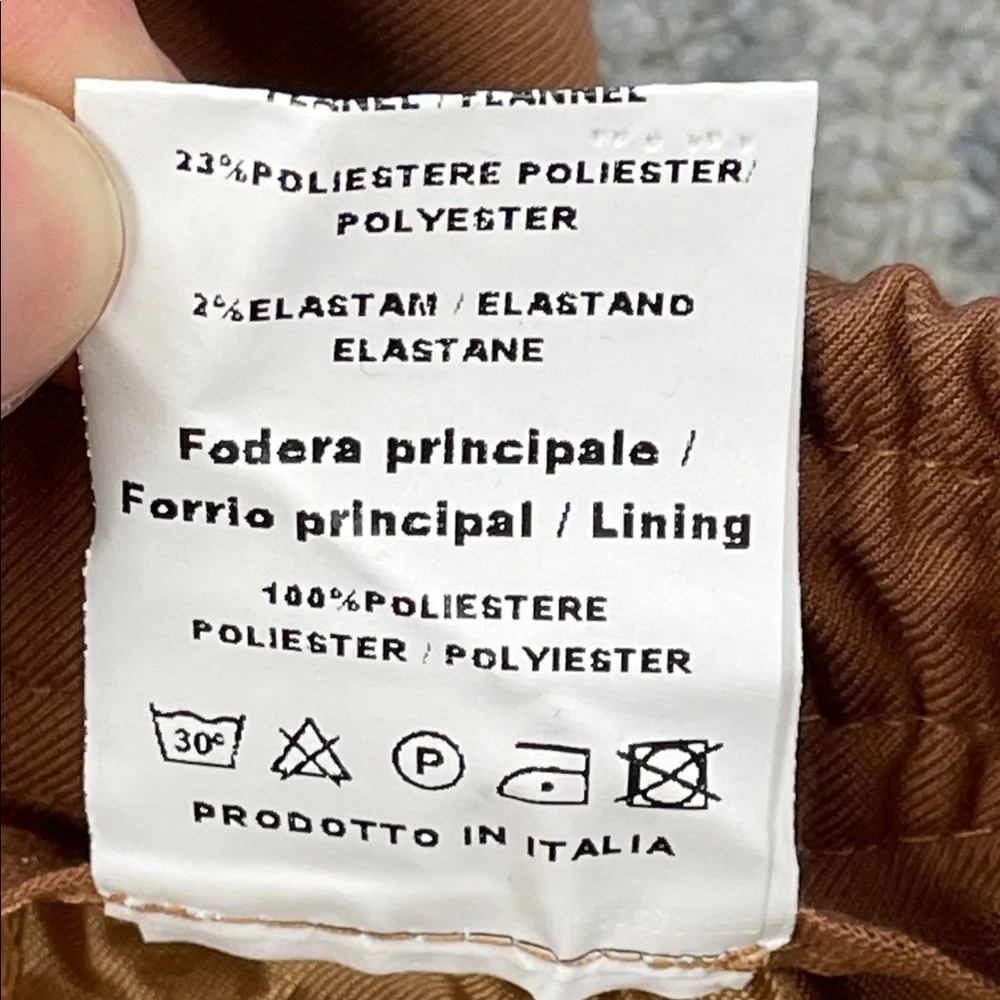 NWT Stilosophy Flannel Pleat Front Trouser Pants Cropped Short Sz IT 48